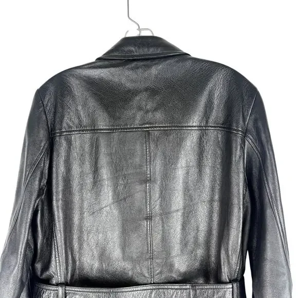 Saint Laurent Saharienne Lambskin Leather Belted Jacket K-Pop Black Mens Size 52 - Picture 7 of 11